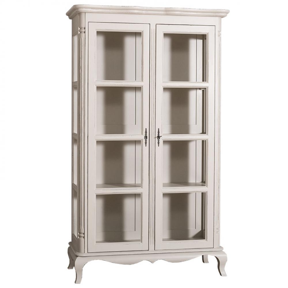 biela mediteranska elegantna klasicka provensalska vitrinka policova masiv kvalitna elegantna mreza vysoka uzka oblukova shabby chic.jpg